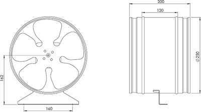 Europlast Εξαεριστήρας Αεραγωγών Διαμέτρου 250mm