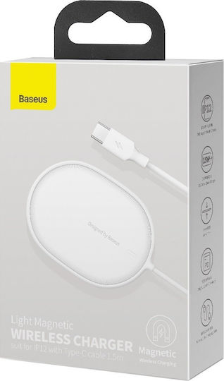 Baseus Încărcător Wireless (Qi Pad) 15W Livrarea energiei Albς (Light Wireless Induction Charger)