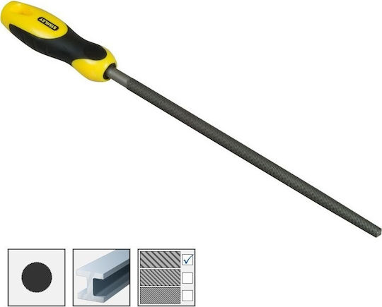 Stanley 0-22-443 Λίμα Μετάλλου 200mm Στρόγγυλη με Λαβή (Χοντρό Δόντι)