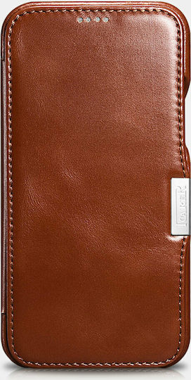 iCarer Side-Open Genuine Leather Book Leather / Synthetic Leather Black (iPhone 12 Pro Max)