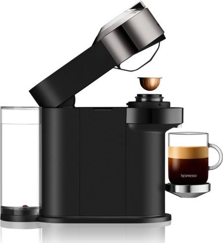 Krups Next Pod Coffee Machine Vertuo Deluxe Chrome