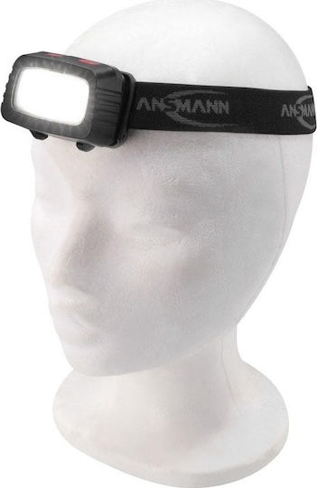 Ansmann Stirnlampe LED IPX4 Doppelte Funktion mit maximaler Helligkeit 185lm Schwarz