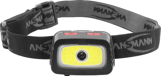 Ansmann Stirnlampe LED IPX4 Doppelte Funktion mit maximaler Helligkeit 185lm Schwarz