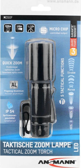 Ansmann Taschenlampe LED IP54 mit maximaler Helligkeit 320lm M350F Schwarz
