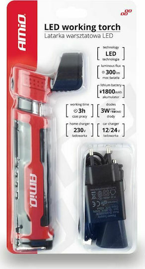 AMiO Rechargeable Flashlight LED Dual Function with Maximum Brightness 300lm WT03