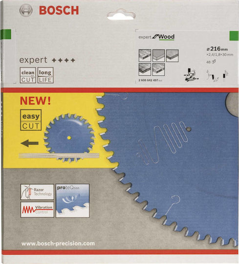 Bosch Cutting disc for wood Cutting Disc Wood Hole Diameter 216mm with 48 Teeth 1pcs