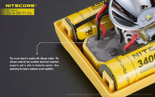 NiteCore Επαναφορτιζόμενος Αντιεκρηκτικός Φακός Κεφαλής LED IPX8 με Μέγιστη Φωτεινότητα 260lm EH1