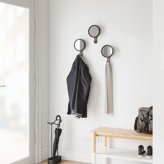 Umbra Hub Wall Mirror with Black Metallic Frame Diameter 21cm 1pcs