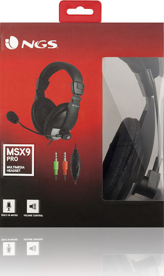 NGS MSX9 Pro Over Ear Multimedia Ακουστικά με μικροφωνο και σύνδεση 3.5mm Jack