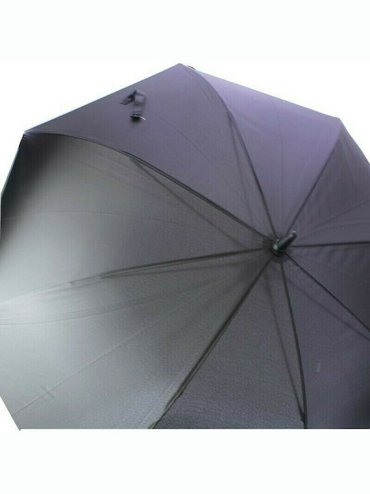 Rain Αντιανεμική Ομπρέλα Βροχής με Μπαστούνι Μαύρη
