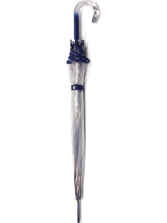 Benzi Umbrella with Walking Stick Transparent/Blue