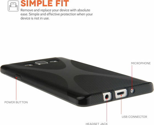 YouSave Accessories Silicone Gel X-Line Case Задна корица Силикон Черен