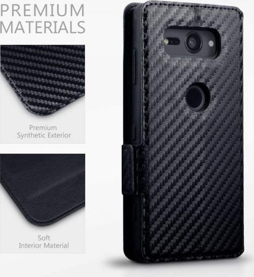 Terrapin Low Profile Carbon Brieftasche Synthetisches Leder Schwarz (Xperia XZ2 Kompakt)