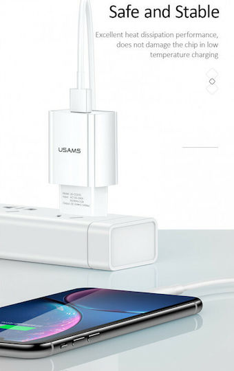 Usams Ladegerät ohne Kabel mit USB-A Anschluss Weißs (CC075)