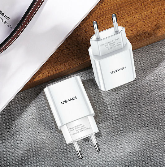 Usams Ladegerät ohne Kabel mit USB-A Anschluss Weißs (CC075)