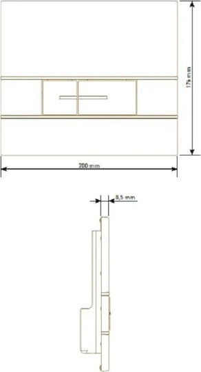 Tema Tema Dual Flush Flush Plate Matte Chrome