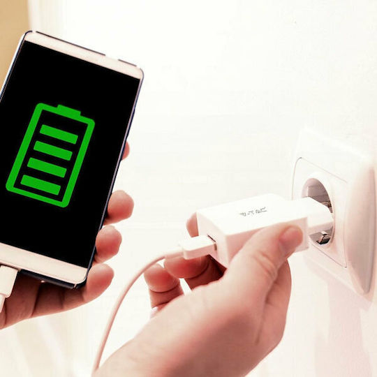 V-TAC Încărcător cu Port USB-A și Cablu micro USB 18W Albς (VT-5381)