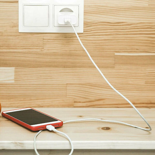 V-TAC Încărcător cu Port USB-A și Cablu micro USB 18W Albς (VT-5381)