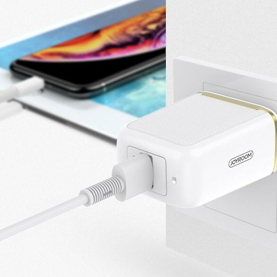 Joyroom Φορτιστής Χωρίς Καλώδιο με 2 Θύρες USB-A Λευκός (L-2A12Z)