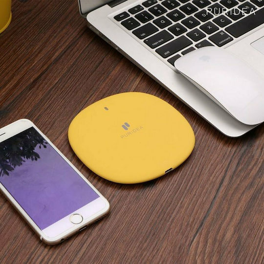 Puridea Ασύρματος Φορτιστής (Qi Pad) 10W Κίτρινος (M01)