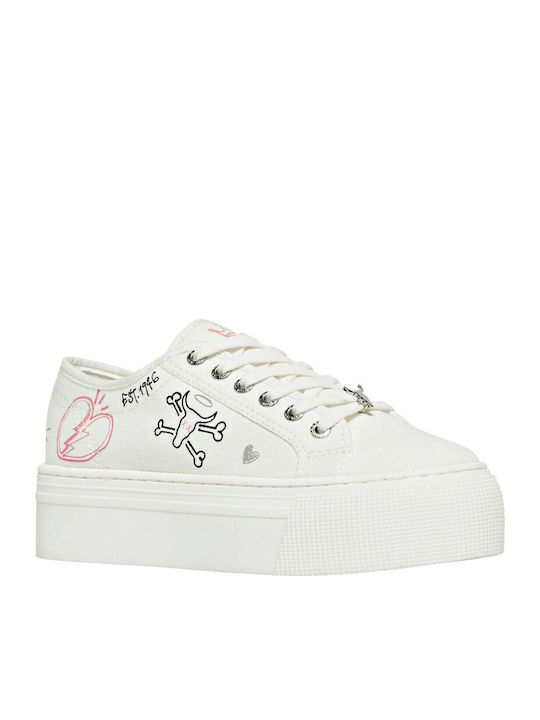 Rhea Damen Flatforms Sneakers Weiß