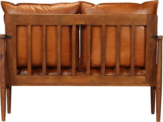 vidaXL Zwei-Sitzer Sofa Echtes Leder Braun 116x96x74cm
