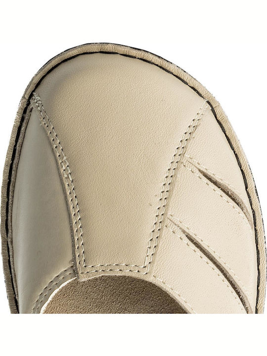 Birthe Leather Women's Flat Sandals Anatomic in White Color