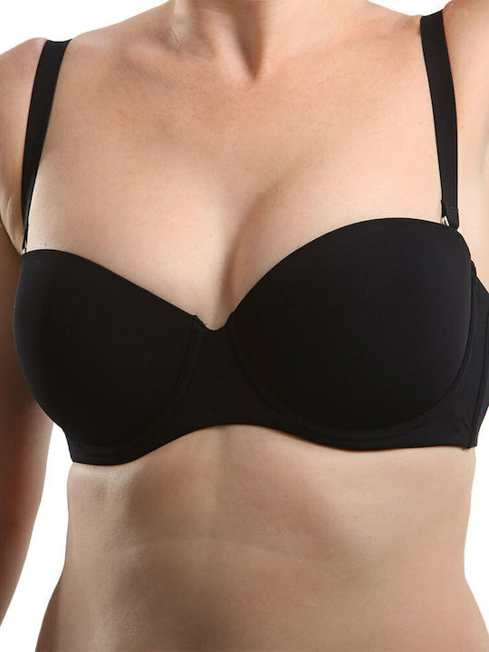 Luna Secret Sense Strapless Bra without Padding Underwire Black