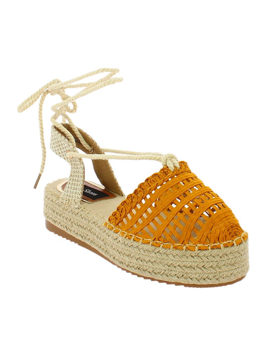 IQ Shoes Stoff Damen Espadrilles in Gelb Farbe