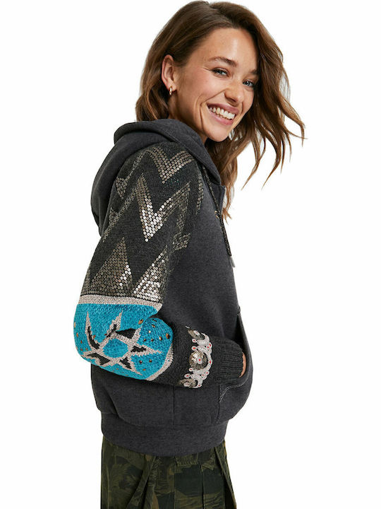 Turkana Women's Sweatshirt Jacket Hooded Gray