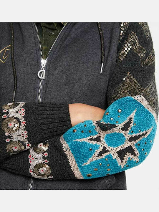 Turkana Women's Sweatshirt Jacket Hooded Gray