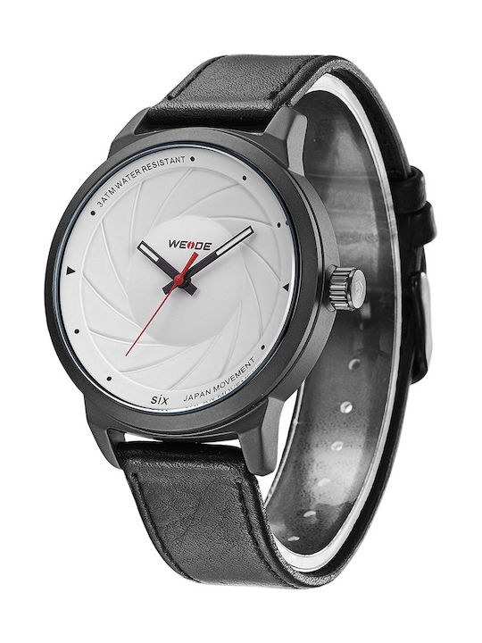 Weide Watch Battery with Black Leather Strap WD10712