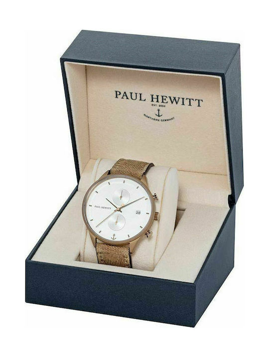 Paul Hewitt Chrono Line Watch Battery with Beige Fabric Strap