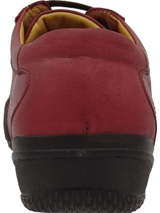401 Women's Leather Oxford Shoes Burgundy