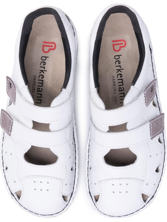 Larena Leder Damen Ballerinas in Weiß Farbe