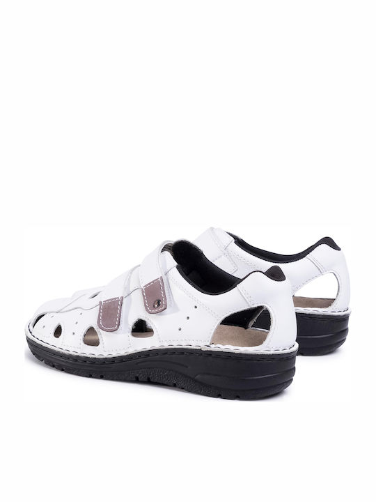 Larena Leder Damen Ballerinas in Weiß Farbe