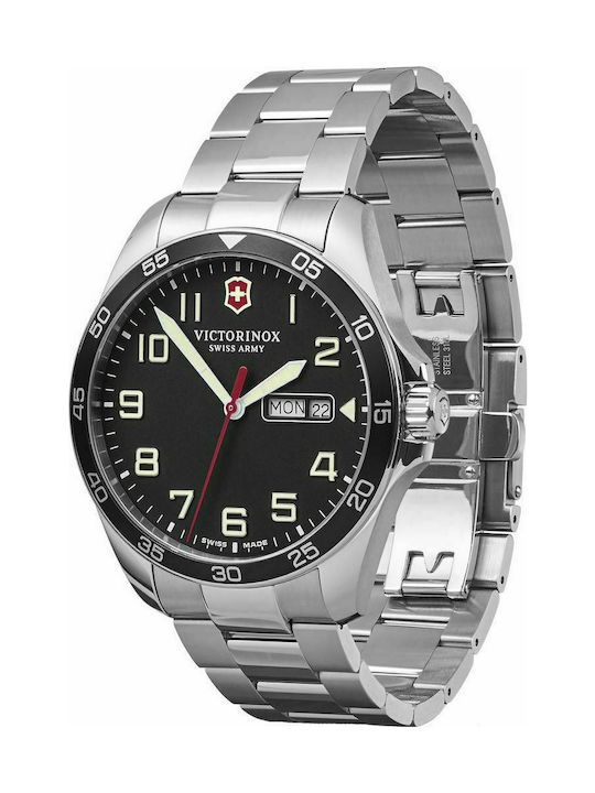 Victorinox Fieldforce Uhr Batterie mit Silber Metallarmband