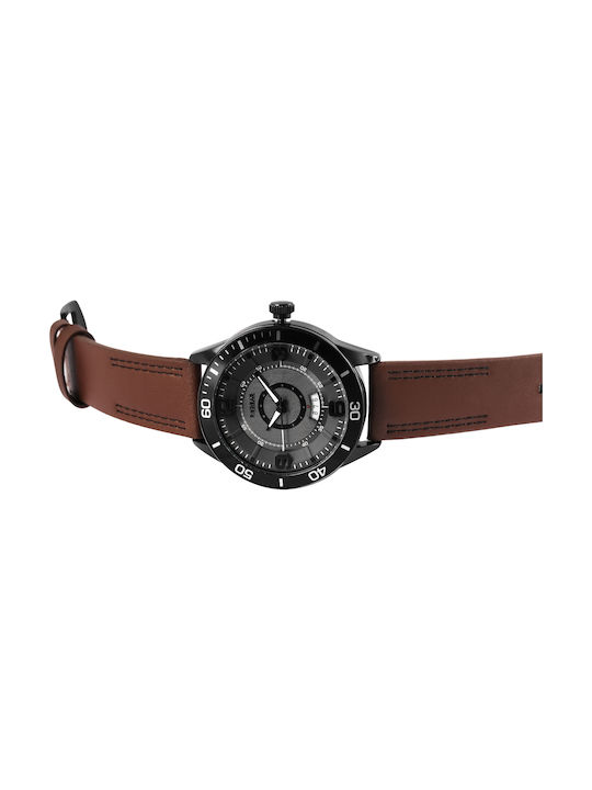 Raptor Watch Battery with Brown Leather Strap RA20259-005