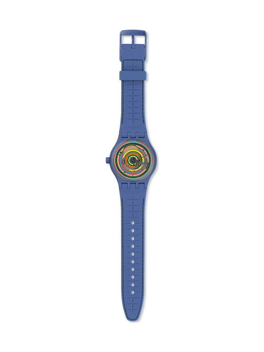 Swatch Sistem Aqua Men's Watch 42mm Automatic with Blue Rubber Strap