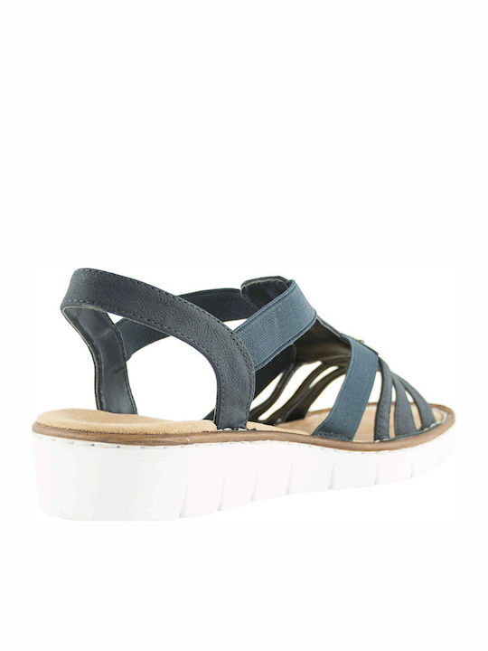 Rieker Women's Flat Sandals Anatomic in Navy Blue Color