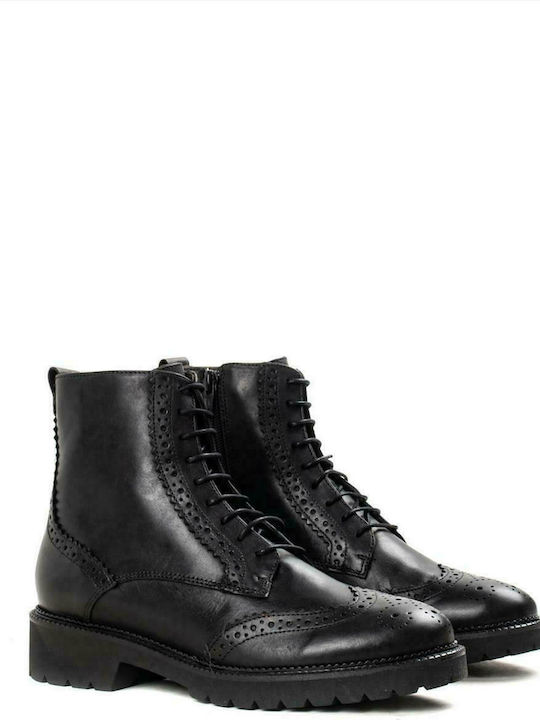 Paola Ferri 3826 Leather Women's Ankle Boots Black