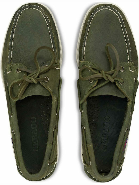 Docksides Portland Crazy Men's Suede Boat Shoes Green