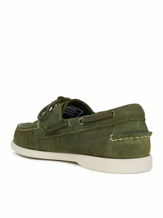 Docksides Portland Crazy Men's Suede Boat Shoes Green