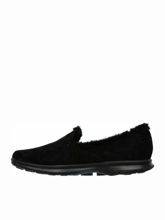 Go Step Velvety Дамски Slip-On Кожени Черни