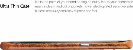 iCarer Oil Wax Back Cover Δερμάτινο Καφέ (Galaxy S7 Edge)
