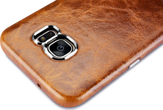 iCarer Oil Wax Back Cover Δερμάτινο Καφέ (Galaxy S7 Edge)
