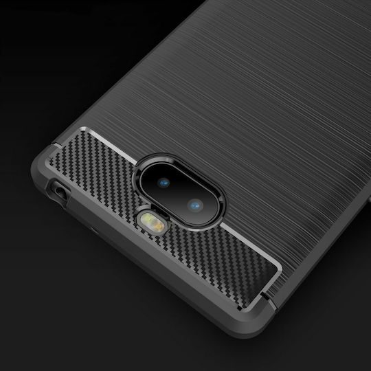 TPU Carbon Fiber Brushed Back Cover Plastic Negru (Xperia 10)