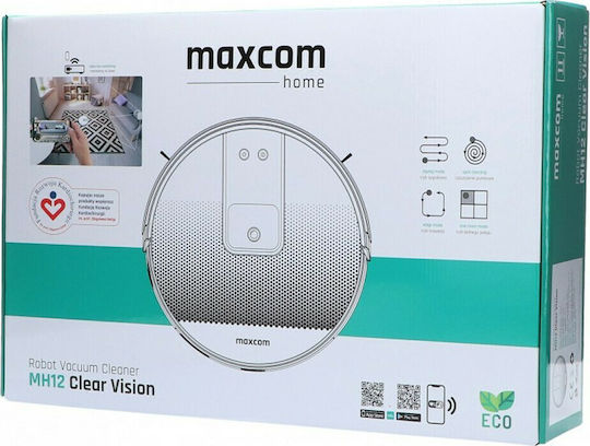 MaxCom MH12 Aspirator Robot Cu Navigare Inteligentă Și Putere De Aspirație 1800Pa Albă