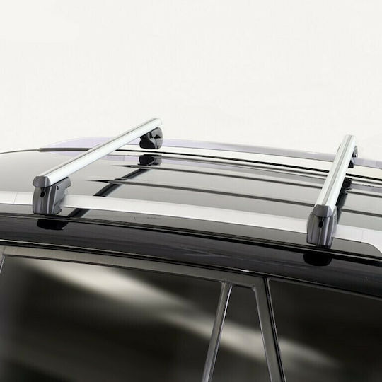 Menabo Menabo Aluminum Roof Bars Sherman 135cm Universal 2004-2010 for Cars with Factory Bars Set with Roof Rack Legs and Lock Silver