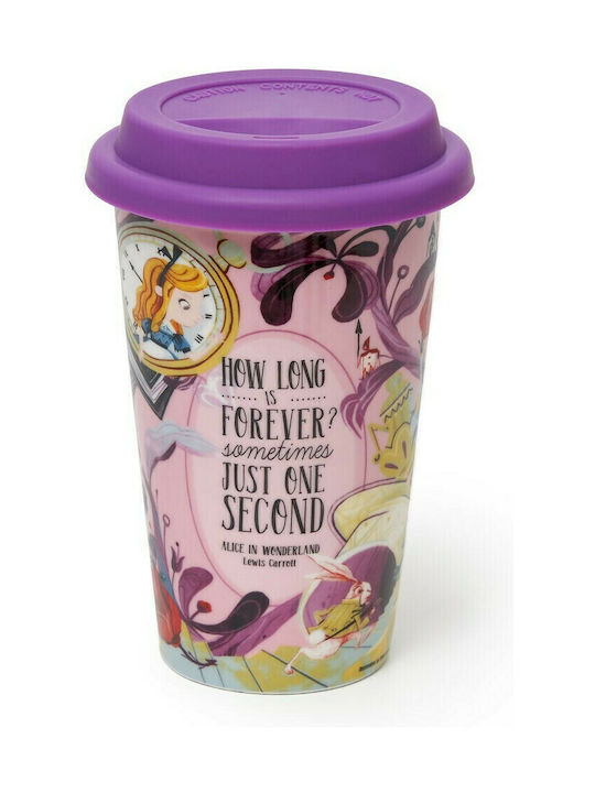 Legami Milano Alice In Wonderland Cană din Porțelan cu Capac Multicoloră 300ml 1buc